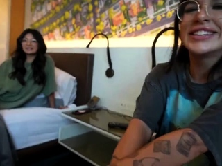 Secret Sex Vacation with Thick Step Sis & Hot Goth GF –